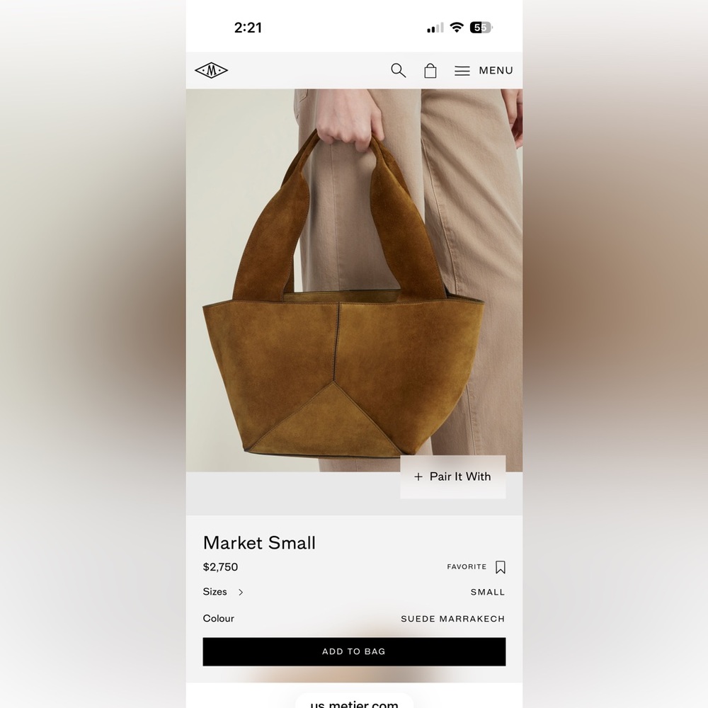 Metier London Small Market Bag (Suede)